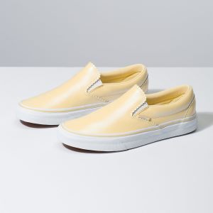 Vans Bayan Kaykay Ayakkabısı Pearl Suede Slip-On Altın/Beyaz | 71342-816